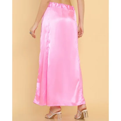 Women's Silk Solid Free Size Petticoat (Pink) - Image 5