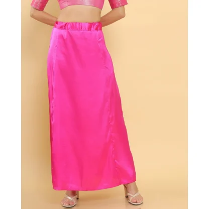 Women's Silk Solid Free Size Petticoat (Pink) - Image 2