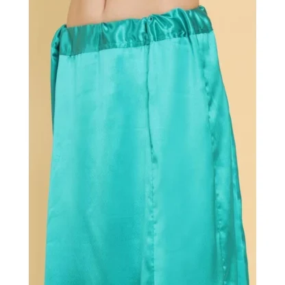 Women's Silk Solid Free Size Petticoat (SeeSaw Green) - Image 3