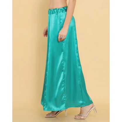 Women's Silk Solid Free Size Petticoat (SeeSaw Green) - Image 2