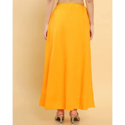 Women's Cotton Solid Free Size Petticoat (Mustard) - Image 4