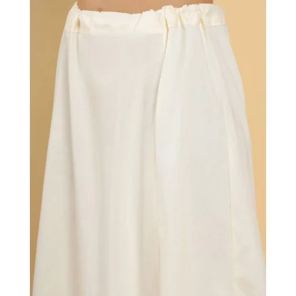 Women's Cotton Solid Free Size Petticoat (Cream) - Image 2