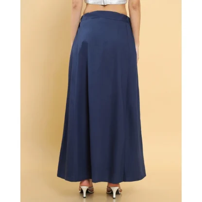 Women's Cotton Solid Free Size Petticoat (Navy Blue) - Image 2