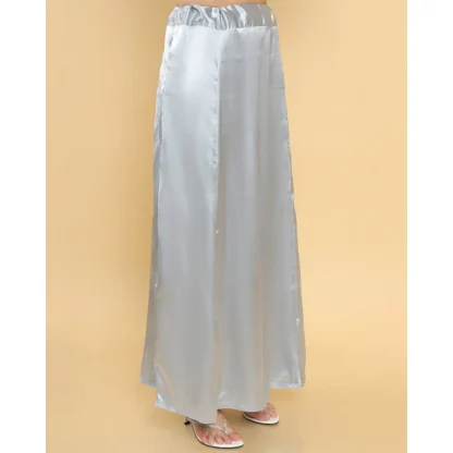 Women's Silk Solid Free Size Petticoat (Grey) - Image 3