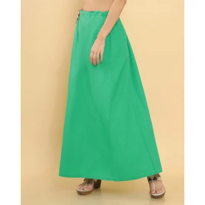 Women's Cotton Solid Free Size Petticoat (Green) - Image 2