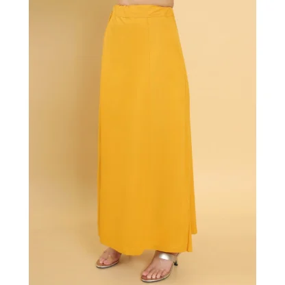 Women's Cotton Solid Free Size Petticoat (Yellow) - Image 2