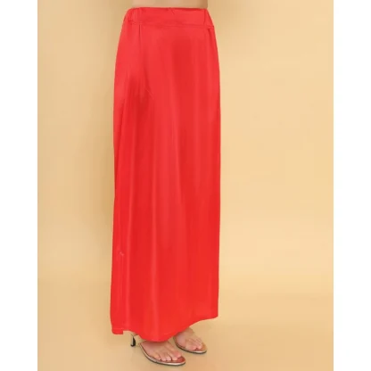 Women's Silk Solid Free Size Petticoat (Red) - Image 3