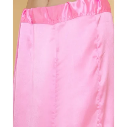 Women's Silk Solid Free Size Petticoat (Pink) - Image 3