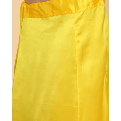 Women's Silk Solid Free Size Petticoat (Yellow) - Image 2