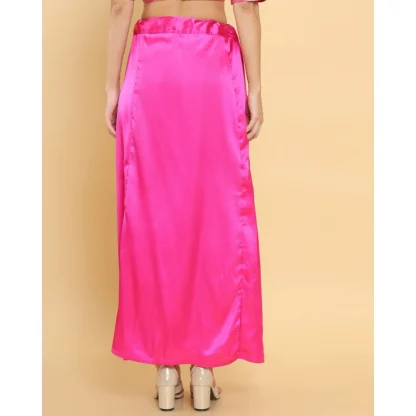 Women's Silk Solid Free Size Petticoat (Pink) - Image 4