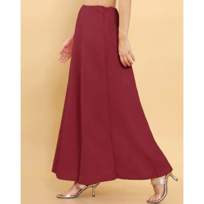 Women's Cotton Solid Free Size Petticoat (Maroon) - Image 3