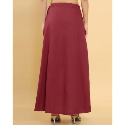 Women's Cotton Solid Free Size Petticoat (Maroon) - Image 4