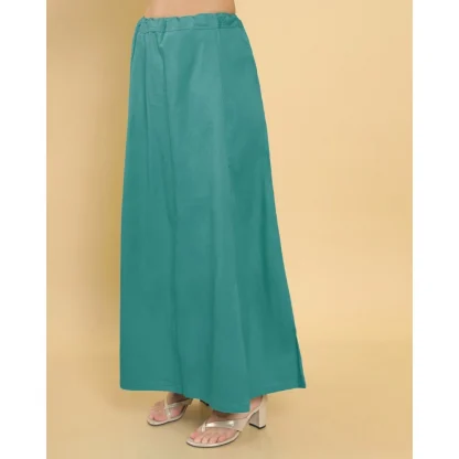 Women's Cotton Solid Free Size Petticoat (Green) - Image 2