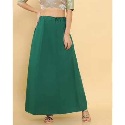 Women's Cotton Solid Free Size Petticoat (Green) - Image 2