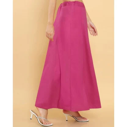 Women's Cotton Solid Free Size Petticoat (Pink) - Image 3