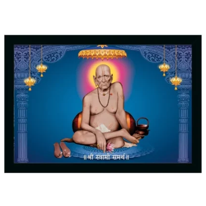 Shri Swami Samarth Photo Frame with Synthetic Photo Frame (Multicolor)