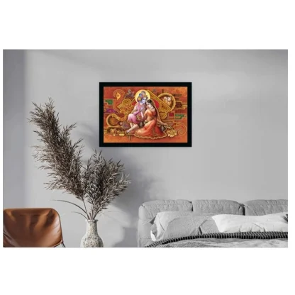 Radha Krishna Painting with Synthetic Photo Frame (Multicolor) - Image 2