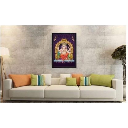 Ganesh Photo with Synthetic Photo Frame (Multicolor) - Image 2