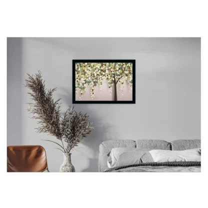 Flower Painting Vinyl Sparkle Coated with Synthetic Photo Frame (Multicolor) - Image 2