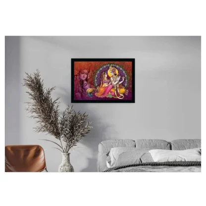 Radha Krishna Painting with Synthetic Photo Frame (Multicolor) - Image 2