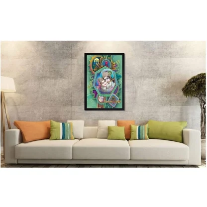 Radha Krishna Painting with Synthetic Photo Frame (Multicolor) - Image 2