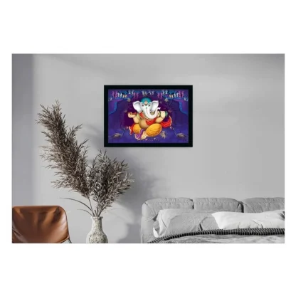 Ganesh Photo with Synthetic Photo Frame (Multicolor) - Image 2