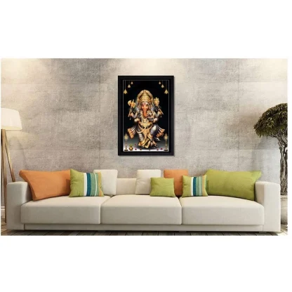 Ganesh Photo with Synthetic Photo Frame (Multicolor) - Image 2