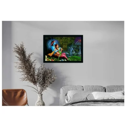 Radha Krishna Painting with Synthetic Photo Frame (Multicolor) - Image 2