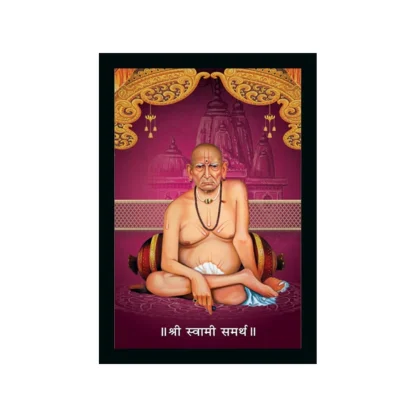 Shri Swami Samarth Photo Frame with Synthetic Photo Frame (Multicolor)