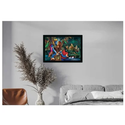 Radha Krishna Painting with Synthetic Photo Frame (Multicolor) - Image 2