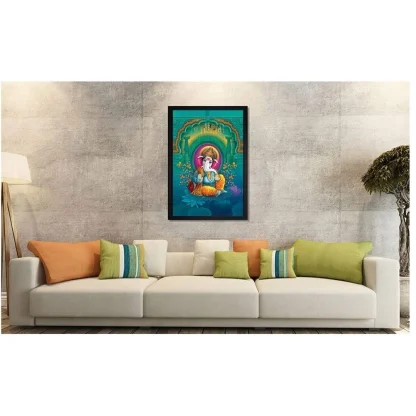 Ganesh Photo with Synthetic Photo Frame (Multicolor) - Image 2