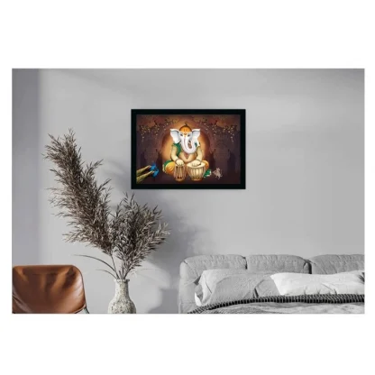 Ganesh Photo with Synthetic Photo Frame (Multicolor) - Image 2