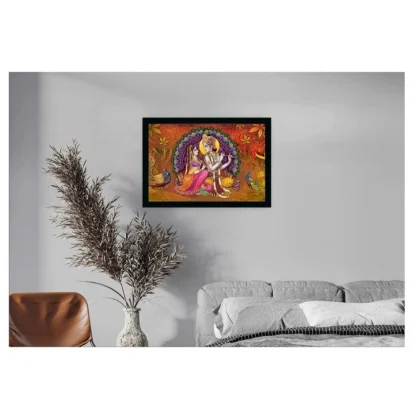 Radha Krishna Painting with Synthetic Photo Frame (Multicolor) - Image 2