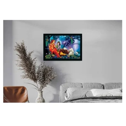 Radha Krishna Painting Vinyl Sparkle Coated with Synthetic Photo Frame (Multicolor) - Image 2