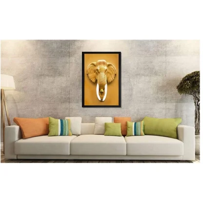 Elephant Painting Vinyl Sparkle Coated with Synthetic Photo Frame (Multicolor) - Image 2