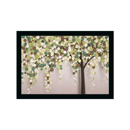 Flower Painting Vinyl Sparkle Coated with Synthetic Photo Frame (Multicolor)