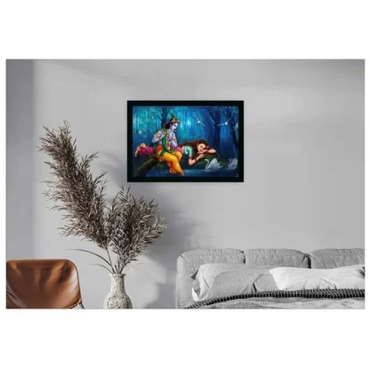 Radha Krishna Painting with Synthetic Photo Frame (Multicolor) - Image 2