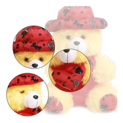 Heart Cap Teddy Bear (Yellow) - Image 3