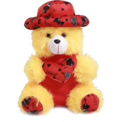 Heart Cap Teddy Bear (Yellow)