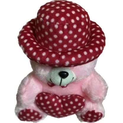 Cap Teddy Bear with Heart (Pink) - Image 2