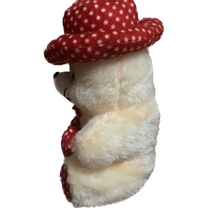 Cap Teddy Bear with Heart (Cream) - Image 4