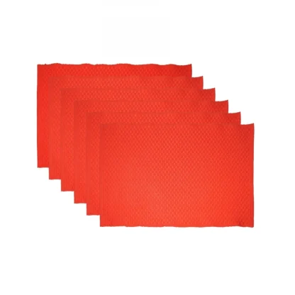 Solid Cotton Place Mats and Napkin Sets (Red) - Image 5