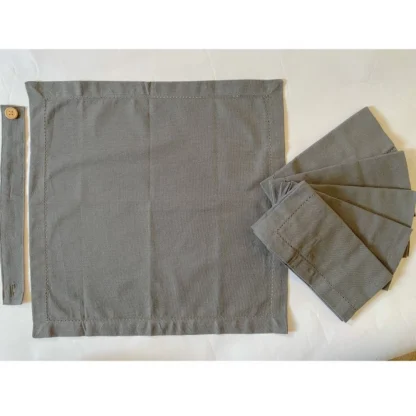 Solid Cotton Napkins Sets (Grey) - Image 3