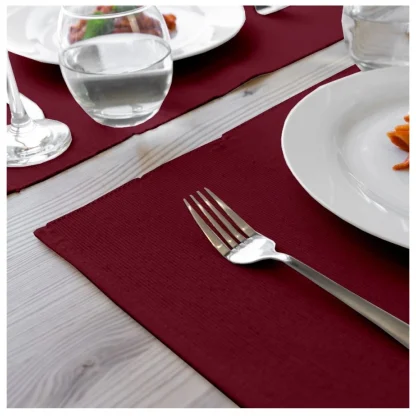 Ribbed Cotton Place Mats Sets (Maroon) - Image 4