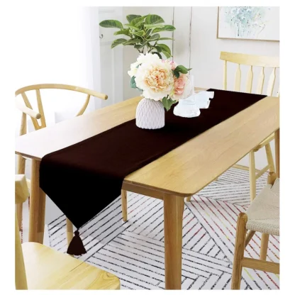 Solid Cotton Table Runners (Dark Brown)