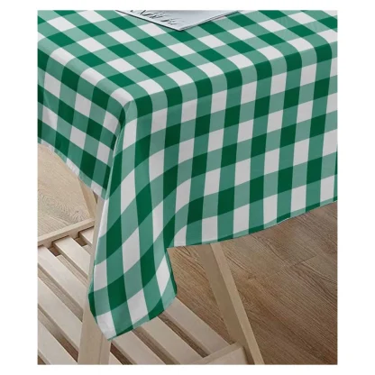 Checked Cotton Checks Table Cloth (Light Green) - Image 3