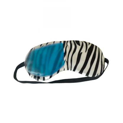 Striped Printed Polyester Eyemasks (Black and white) - Image 2