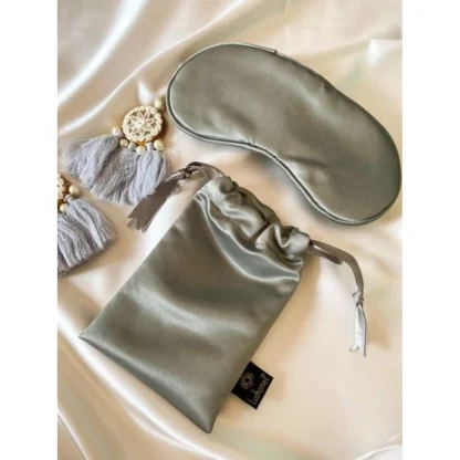 Solid Satin Silk Eyemasks (Grey) - Image 4