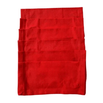 Solid Cotton Napkins Sets (Red) - Image 4