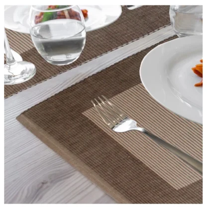 Ribbed Cotton Place Mats Sets (Beige) - Image 3